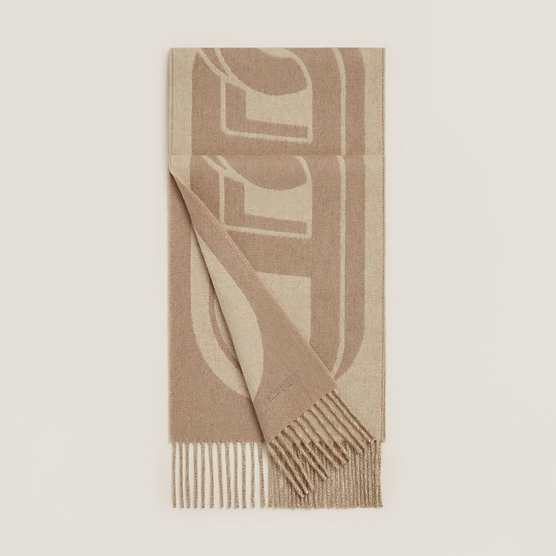 ❤お得なお品❤クリーニング済 カシミヤマフラー ライトベージュ エルメス レディス, スカーフ、ショール＆マフラー, カシミアストール＆マフラー